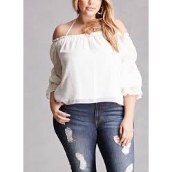 plus size open shoulder tops